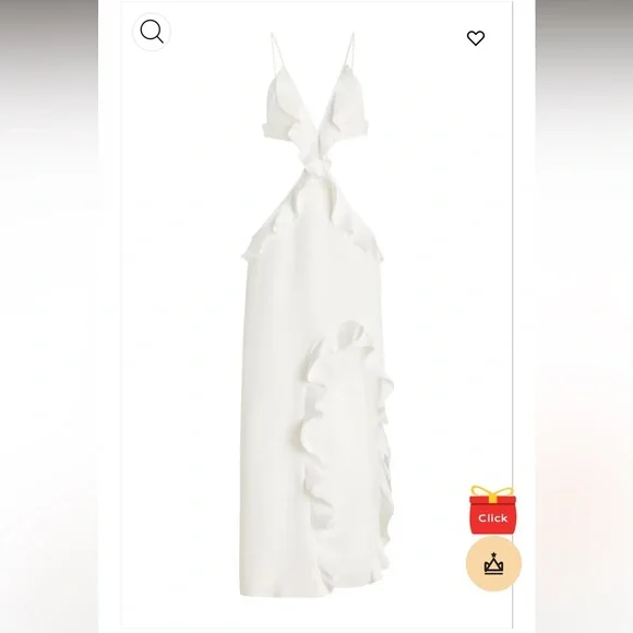 Coveshe Low-Cut Backless Ruffle Dress - Picture 4 of 9